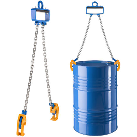 Mophorn Elevador de bidones con cadena G80, gancho de seguridad y capacidad de 1 tonelada, compatible con carretillas elevadoras y grúas, fabricado en acero al carbono, 755 x 175 x 35 mm
