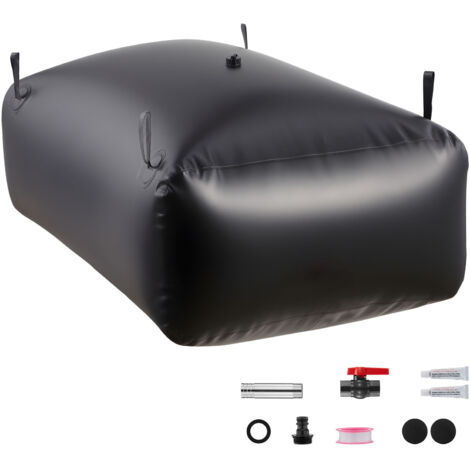Mophorn Vejiga de Almacenamiento de Agua con Válvula 540 L, Bolsa de Agua de PVC de Doble Capa 1000D, Portátil y Plegable, Resistente a Fugas, Ideal para Autocaravanas, en Exteriores, Color Negro