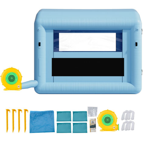 Mophorn Cabina de pintura inflable 3 x 2,5 x 2,5 m con ventilador y sistema de filtración de aire, ideal para bicicletas, motocicletas y trabajos de chapa metálica automotriz