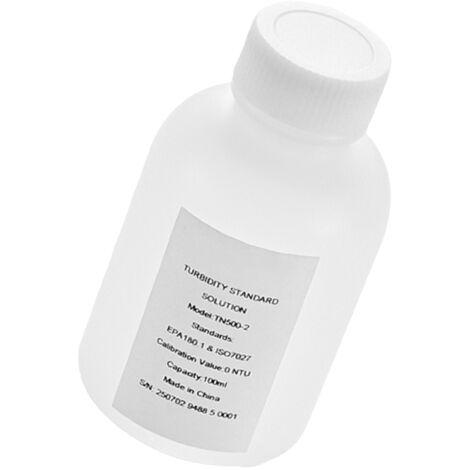 Mophorn Solución de Calibración de Turbidez, 0 NTU, 100 ml, para Turbidímetros, Concentración Estable y Deriva Cero, Compatible con Luz Blanca y Roja, Ideal para Usos Educativos
