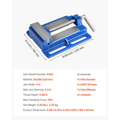 Tornillo De Máquina Profesional Para Taladro De Mesa – 125/150 Mm – Nuevo Y Robusto – Marca Genérica
