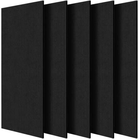 Mophorn Paneles acústicos autoadhesivos, 5 unidades, 1200 x 600 x 10 mm, espuma insonorizante de fibra de poliéster de alta densidad, ideales para hogar, estudio, oficina o teatro,negro
