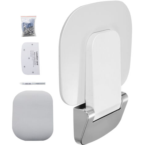 Mophorn Asiento de ducha plegable de urea-formaldehído, 13,6'' x 12,8'' desplegado, banco de ducha plegable montado en la pared con capacidad de carga de 450 lb