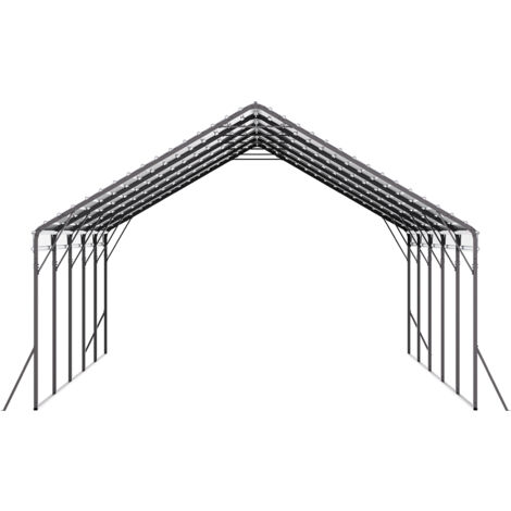 Mophorn Cochera Metálica Resistente 5,8 x 7,45 x 3,77 m para Exteriores con Estructura y Techo Duradero, Carpa Garaje para Vehículos con Paredes Laterales Removibles, Ideal para Camionetas