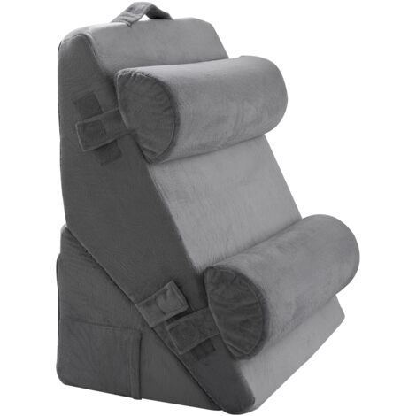 Mophorn Juego de 4 almohadas de cuña ajustables, ideales para soporte ortopédico de brazos, alivio de dolor de espalda, reflujo ácido y para mayor comodidad al sentarse en la cama, color gris oscuro