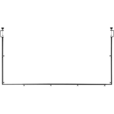 Mophorn Soporte ajustable para barra de mesa con abrazaderas, altura regulable de 330 a 1066,8 mm y longitud de 711,2 a 2489,2 mm, estructura para arco de globos ideal para decoración en bodas,negro