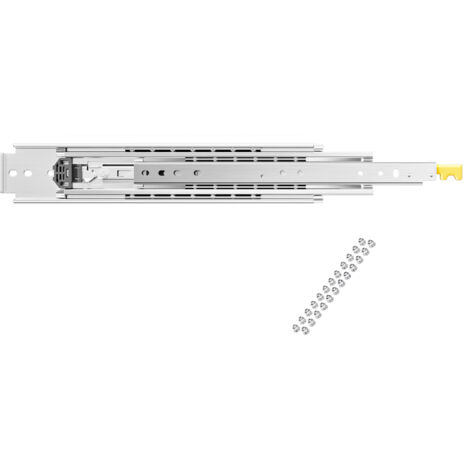 Mophorn 1 par de guías dobles para cajones de extensión completa, capacidad de carga de 226,8 kg, rieles deslizantes con rodamientos de bolas para montaje lateral con bloqueo (1/5)