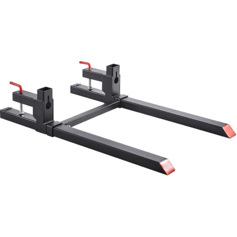 Mophorn Abrazadera de horquillas para tractor con capacidad de carga de 907 kg, longitud total de 109 cm, incluye barra estabilizadora ajustable, diseño resistente, ideal para pala cargadora y tractor