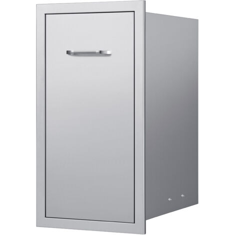 Mophorn Cajón de Basura para Cocina Exterior, Barbacoa e Islas de Cocina, 344 x 498 x 655 mm, Fabricado en Acero Inoxidable, Compatible con Bombonas de Gas Propano, Capacidad de Carga de 25 kg, Plata