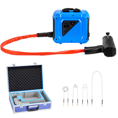 Mophorn Calentador de Inducción para Tornillos, 1800 W, Herramienta para Retirar Tornillos Oxidados, Equipo de Reparación para Talleres de Automóviles con 4 Bobinas, Color Negro