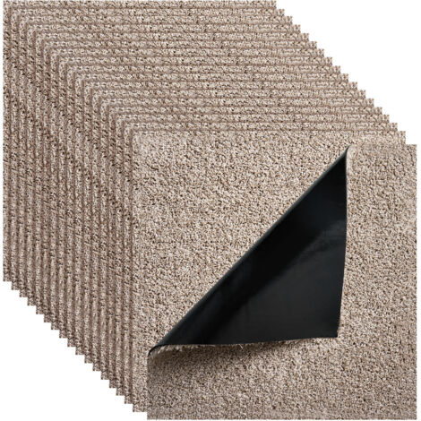 Mophorn Losetas de alfombra autoadhesivas de 457 x 457 mm, paquete de 10, color marrón claro