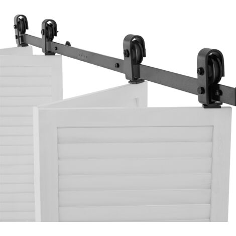 Mophorn Kit de Rieles para Puertas Corredizas Plegables de Granero, con Montaje Superior, Deslizamiento Suave y Silencioso, Duradero, para Cuatro Puertas de Armario, Despensa, 1626 x 40 x 6 mm