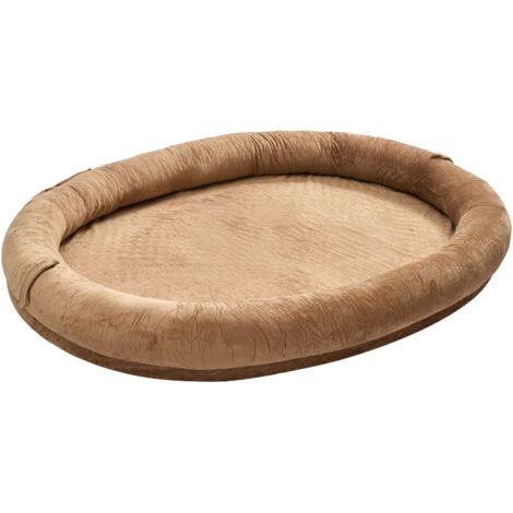 Mophorn Cama ovalada para mascotas de gran tamaño, 177 x 123 x 24 cm,diseño ortopédico con espuma viscoelástica, bolsillo lateral, asa y cremallera, funda desmontable y lavable a máquina, color marrón