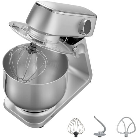 Mophorn Batidora de Pie, 1800 W, Bol de Acero Inoxidable de 7,4 L, Gancho para Amasar, Batidor y Varillas, 10 Velocidades, Cabezal Inclinado Ajustable, Dimensiones: 411 x 253 x 342 mm