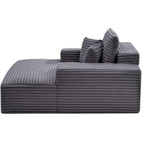 Mophorn Chaise longue cómoda y elegante,sofá cama tapizado con cojines decorativos y reposabrazos,diseñado con asiento profundo ideal para sala de estar y dormitorio,dimensiones de 1240 x 1700 x 700mm