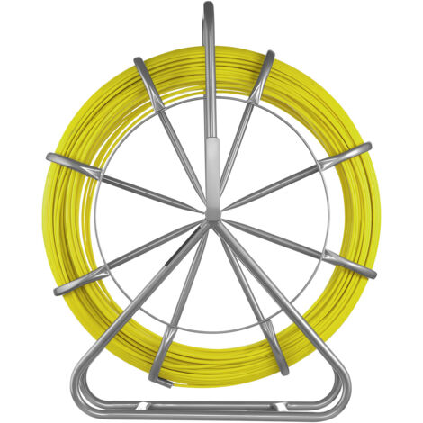 Mophorn Guía pasacables de 6,3 mm y 152 metros,fabricada en fibra de vidrio,con contenedor,terminales intercambiables,marcas de longitud y herramientas para trabajos eléctricos en paredes y tuberías.