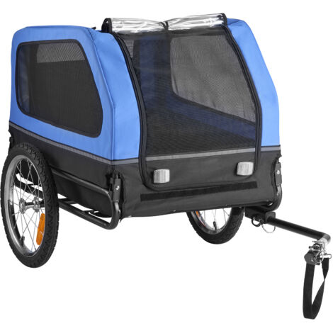 Mophorn Remolque de bicicleta para perros, capacidad de 40 kg, para mascotas pequeñas y grandes, equipado con rueda de liberación rápida, enganche universal, bandera de seguridad y correa interna