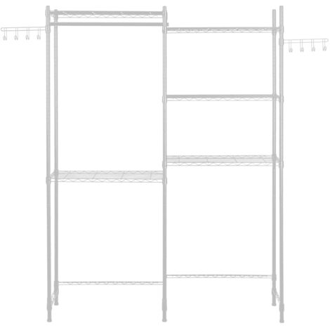 Mophorn Estante de almacenamiento para lavadora y secadora, organizador de 5 niveles con barra y ganchos, estantes ajustables de doble fila para lavadora, diseño práctico para ahorrar espacio