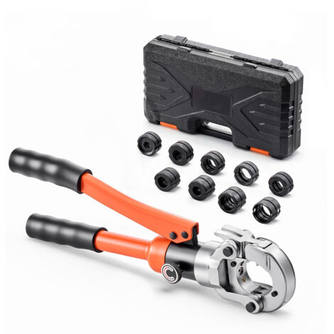 Mophorn Herramienta de crimpado hidráulica, para accesorios de tuberías con mordazas TH16, TH20, TH26, TH32 para tuberías PEX, además de mordazas V12, V15, V18, V22, V28 para tubo de acero inoxidable.