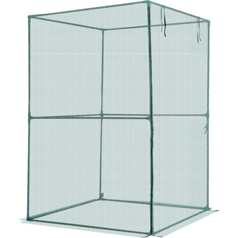 Mophorn Jaula protectora para cultivos con puerta de cremallera, resistente al viento, cubierta para bancales elevados de exterior, ideal para jardín, patio o césped, dimensiones 1200 x 1200 x 1800 mm