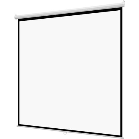 Mophorn Pantalla de proyección manual de 3048 mm, formato 1:1, compatible con 4K, 3D y 1080 HD, ideal para cine en casa, incluye cuerda de tracción, montaje en pared, 2134 x 2134 mm, blanco