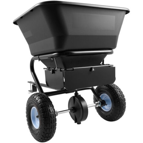 Mophorn Esparcidor de compost remolcado con ancho ajustable de 0 a 3 m, diseñado para distribuir turba,Incluye ruedas y una tolva con capacidad de carga de 38,6 kg, ideal para el cuidado del césped.