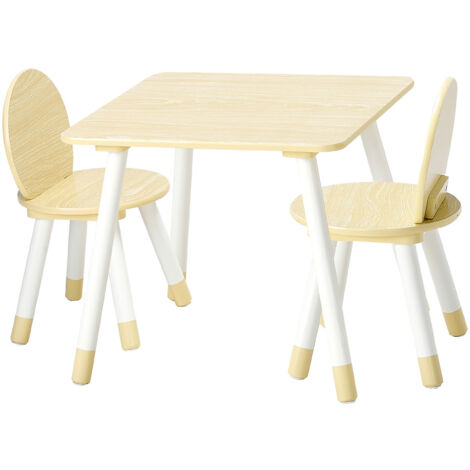 Mophorn Mesa Infantil con 2 Sillas, Bordes Suaves y Superficie para Dibujar, Leer y Escribir, Perfecta para Guarderías, Manualidades y Juegos, Diseñada para Niños de 2 a 8 Años