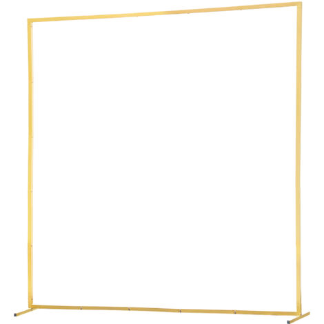 Mophorn Soporte de arco para telón de fondo, 2 x 2 m, estructura resistente, diseño cuadrado, ideal para fiestas de cumpleaños, graduaciones, celebraciones navideñas y decoración de ceremonias, dorado
