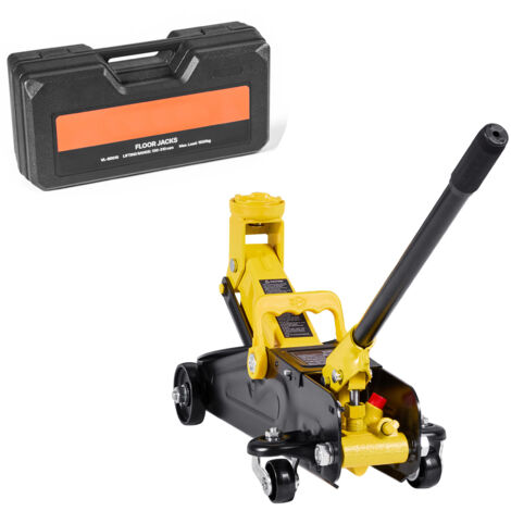 Mophorn Gato hidráulico de perfil bajo con capacidad de carga de 1,5 T, fabricado en acero resistente, equipado con bomba de elevación rápida de un solo pistón y rango de elevación de 130-310 mm (1/5)