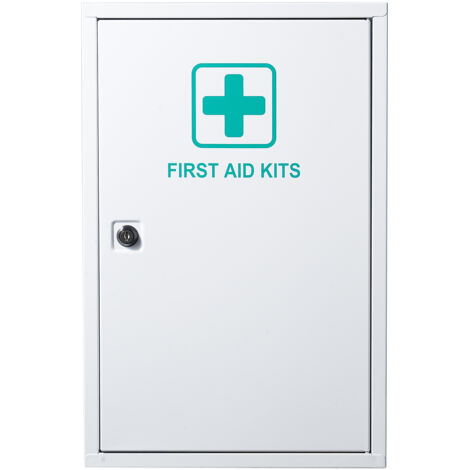 Mophorn Botiquín de Primeros Auxilios de 3 Estantes, Caja Metálica Industrial de Emergencia 460 x 300 x 140 mm con 1000 Artículos Médicos para Oficinas y Áreas Laborales