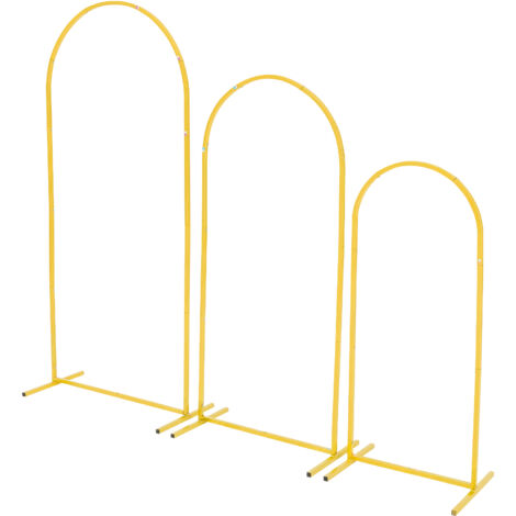 Mophorn Soporte de arco metálico dorado de 1,8/1,5/1,2 m, estructura resistente para decoración en bodas, cumpleaños, graduaciones, celebraciones y ceremonias