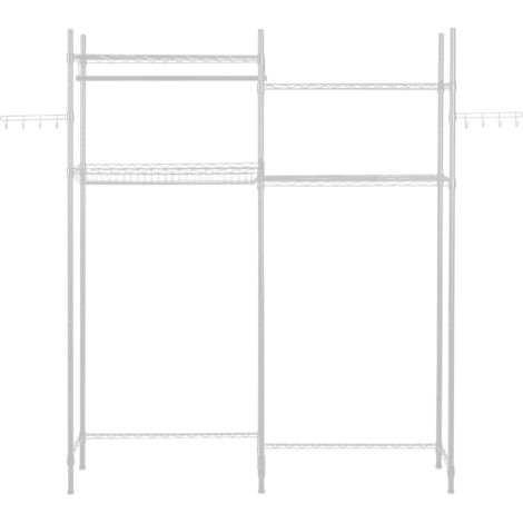 Mophorn Estante de almacenamiento para lavadora y secadora, tendedero de 4 niveles con barra y ganchos, estantes ajustables de doble fila para lavadora, diseño que optimiza el espacio en el lavadero