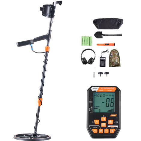 Mophorn Detector de metales resistente al agua de 12", diseñado para adultos, con pantalla, auriculares inalámbricos, 7 modos de operación y longitud ajustable. Ideal para la búsqueda de oro y tesoros