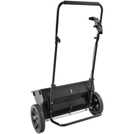 Mophorn Esparcidor manual con capacidad de 22,6 kg, diseñado para compost, semillas y fertilizantes. Equipado con tolva y ruedas, ofrece un ancho de esparcimiento de 460 mm, ideal para jardines