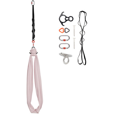 Mophorn Hamaca de Yoga Aérea, capacidad de carga de 136,07 kg, fabricada con tela de nailon, incluye cuerda tipo margarita y bolsa de PE con cierre, ideal para ejercicios antigravedad, color rosa