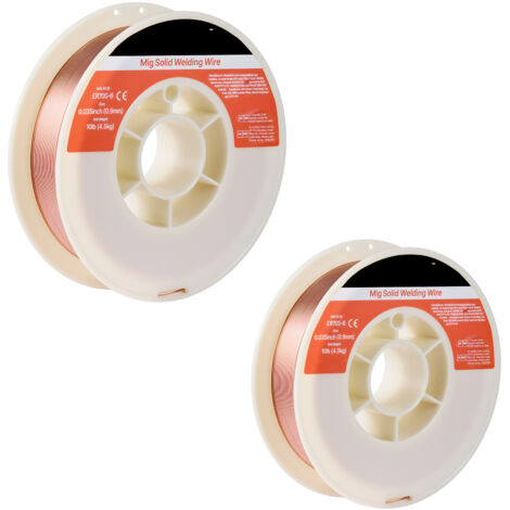 Mophorn Alambre de soldadura MIG sólido,ER70S-6, 0,9 mm,4,5kg,acero dulce, diseñado para reducir salpicaduras y con alto contenido de desoxidantes,ideal para soldadura con gas en diversas posiciones (1/5)
