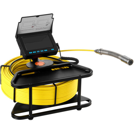 Mophorn Cámara de inspección de tuberías con cable de 30 m, cámara endoscópica autonivelante, pantalla HD 1080P, equipada con 12 luces LED y tarjeta de 16 GB para sistemas de alcantarillado