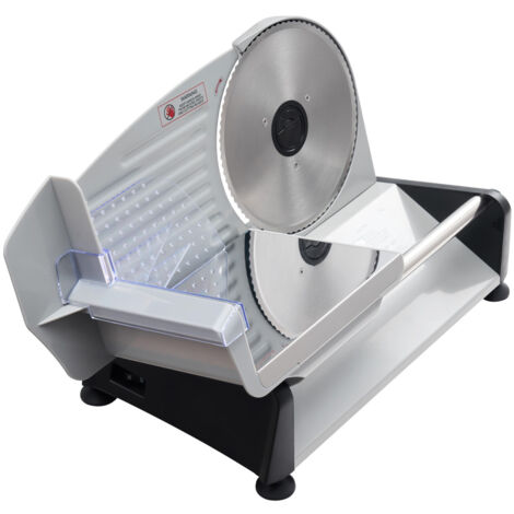 Mophorn Cortafiambres Eléctrico 200 W, Máquina para Cortar Alimentos con Cuchilla de 190 mm, Velocidad de Corte Ajustable de 70 a 100 RPM, Grosor Regulable de 0 a 15 mm, Ideal para Carne Congelada