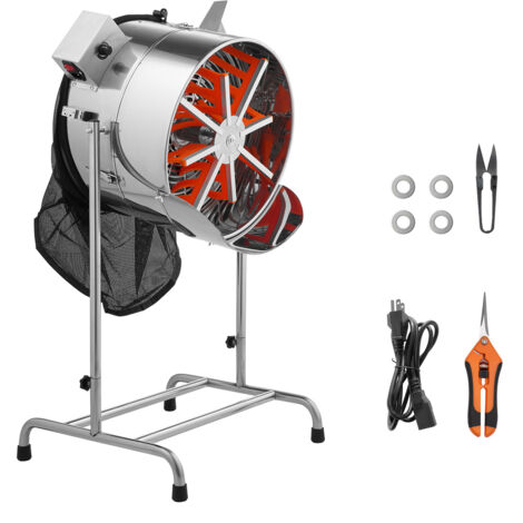 Mophorn Recortadora de Cogollos Eléctrica 415 mm Máquina para Hojas con Cuchilla de Acero Inoxidable y Bolsa Recolectora, Ideal para Cultivo Hidropónico, Brotes y Hierbas Aromáticas