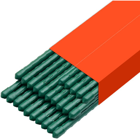 Mophorn Soportes para Plantas, Ø11 x 1800 mm, Tutores Metálicos con Recubrimiento de Plástico, Puntas Afiladas y Topes Antideslizantes para Plantas Trepadoras y Hortalizas, 25 unidades, Color Verde