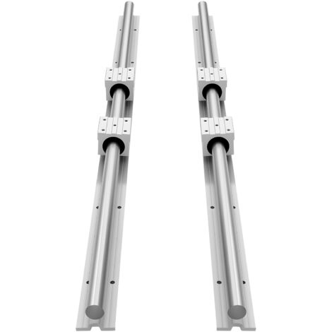 Mophorn Kit de rieles lineales SBR25, 2 rieles de guía de movimiento lineal de 1200 mm y 4 bloques deslizantes con cojinetes. Diseñado con eje de soporte completo, ideal para máquinas de corte