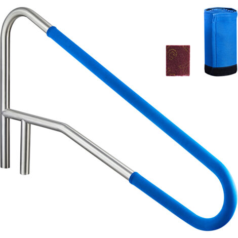 Mophorn Barandilla para piscina,capacidad de carga de 100kg,fabricada en acero inoxidable 304,con funda antideslizante desmontable,ideal para piscinas y parques acuáticos,dimensiones 1371 x 48 x 813mm