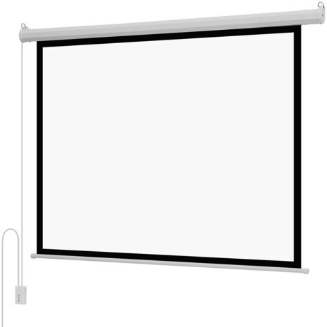 Mophorn Pantalla de proyección motorizada 1448 x 1090 mm, formato 4:3, 1080 HD, pantalla eléctrica de pared con control remoto, ángulo de visión de 160°, material de PVC, ideal para cine en casa