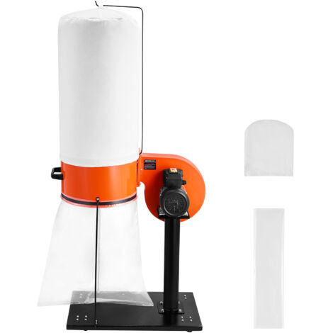 Mophorn Extractor de polvo con capacidad de 1359,21 m³/h, diseñado para recolectar virutas y partículas de hasta 2,5 micras. Sistema de recolección de serrín de 1 HP con bolsa de 60 L