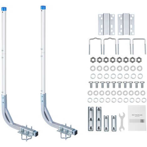 Mophorn Guías para remolque de barco con altura ajustable de 775 mm a 1205 mm, fabricadas en acero resistente y equipadas con tubos de PVC, ideales para barcos de esquí, pesca y veleros pequeños.