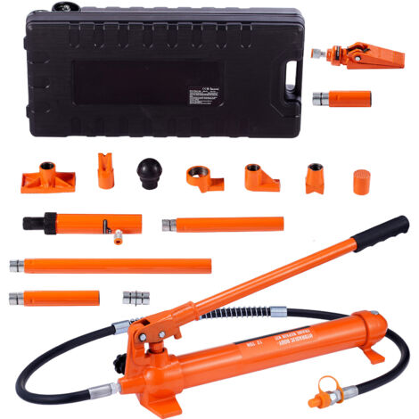 Mophorn Kit hidráulico portátil de 12 toneladas de , cilindro hidráulico con bomba, manguera de aceite de 4,6 pies/1,4 m, gato hidráulico portátil con estuche de almacenamiento, para uso automotriz, g (1/5)