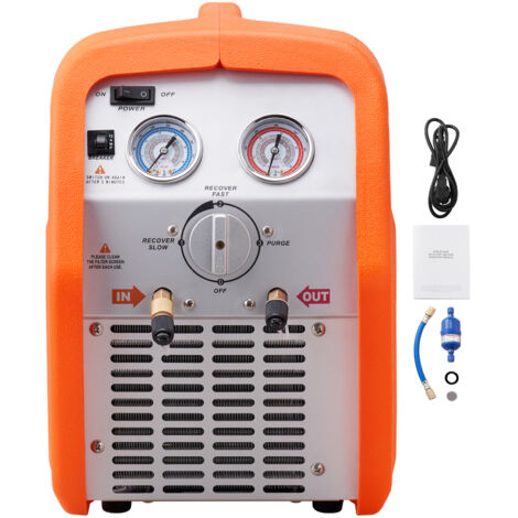 Mophorn Máquina de Recuperación de Refrigerante Portátil 3/4 HP Máquina de Recuperación con Protección de Alta Presión 2,2 kg/min Velocidad de 1450 rpm Autolimpieza para Vapor Líquido Refrigerante