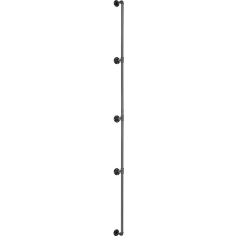 Mophorn Pasamanos Escalera 396 cm Pasamanos de Pared Acero al Carbono Acabado Mate Carga 200 kg Pasamanos Estilo Industrial Ø32 mm Pasamanos Montaje en Pared Kit Completo Negro para Interior y Exterio