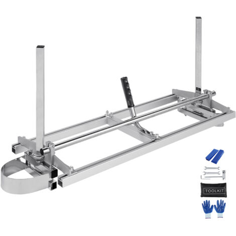 Mophorn Aserradero Portátil, Barra Guía 14«-36», Acero Galvanizado, Motosierra para Tablones de 0.2«-11.81» de Espesor, Aserradero de Corte Transversal de Madera para Constructores, Plateado