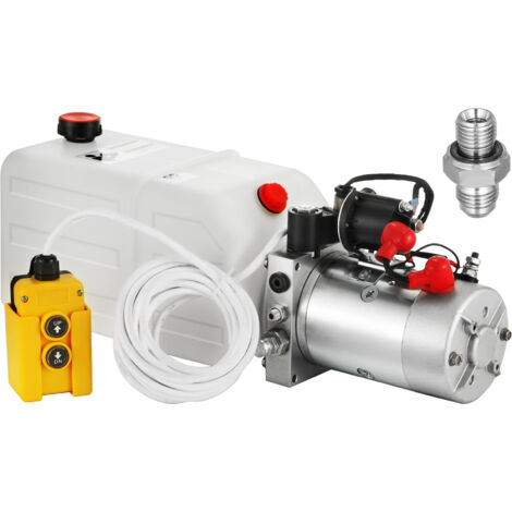 Mophorn Bomba Hidráulica 12V Simple Acción Volquete 7 Cuartos Camión Volquete